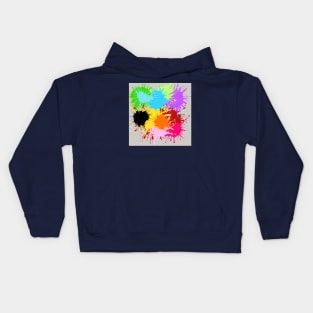 Modern Geometric Pattern Paint Splot Ink Doodle Bright Rainbow Style Kids Hoodie